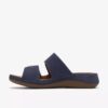 Womens Cecily Step Navy Nubuck Flat Sandals