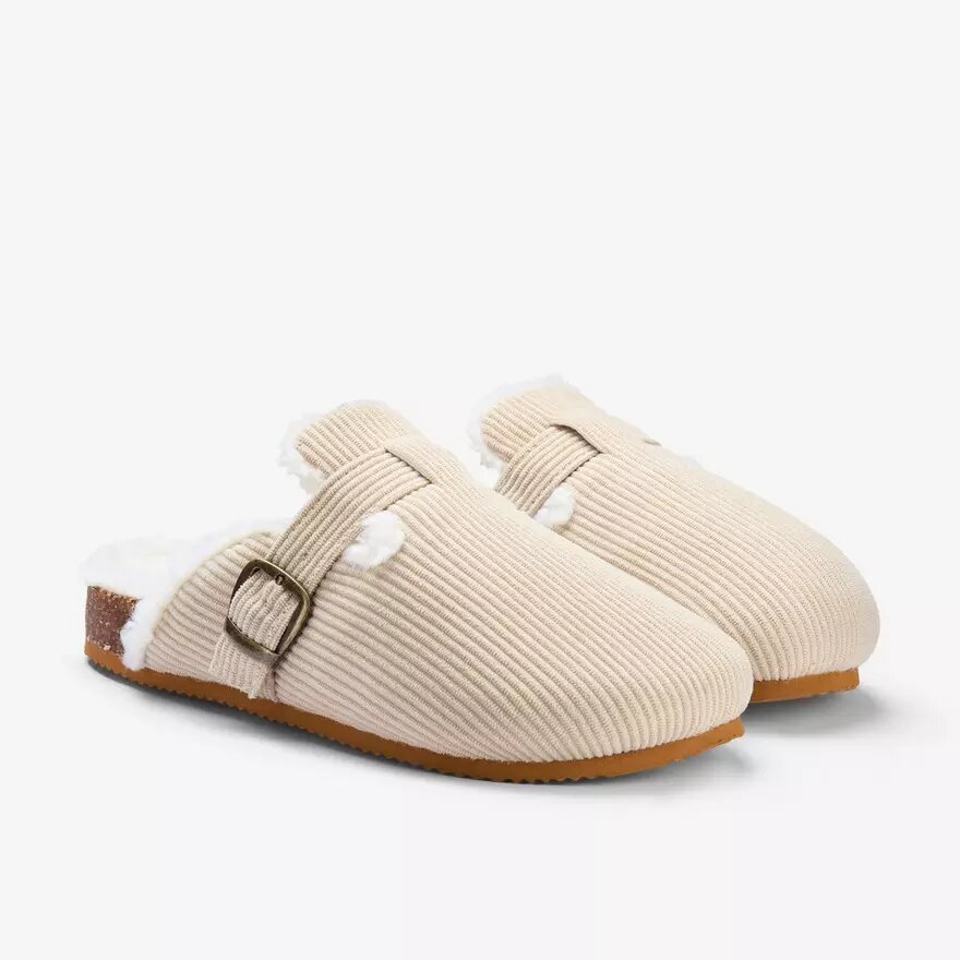 Womens Cory Buckle Khaki Slipppers Womens Cory Buckle Khaki Slipppers
