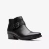 Womens Danyelle Wish Black Leather Ankle Boots