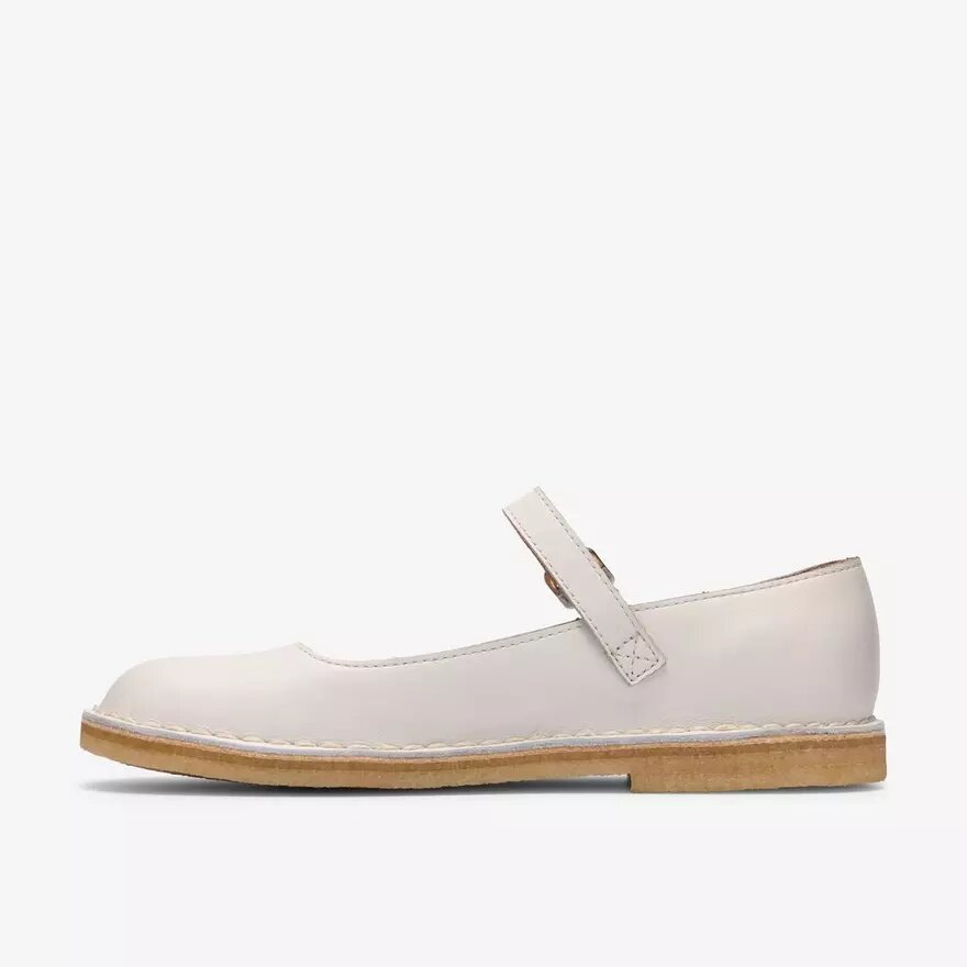 Womens Desert Jane White Leather Mary Janes Womens Desert Jane White Leather Mary Janes