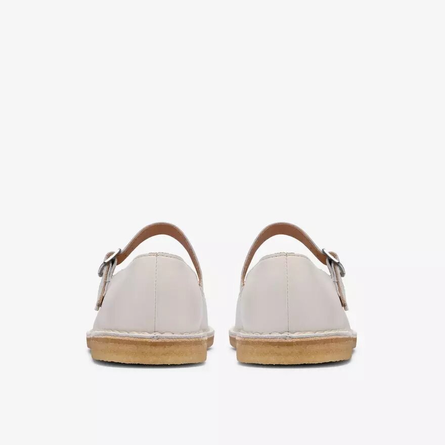 Womens Desert Jane White Leather Mary Janes Womens Desert Jane White Leather Mary Janes