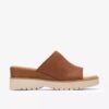 Womens Diaz Slide Tan Leather Wedges Womens Diaz Slide Tan Leather Wedges