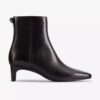 Womens Edina up Black Leather Ankle Boots