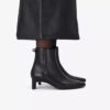Womens Edina up Black Leather Ankle Boots