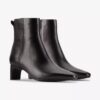 Womens Edina up Black Leather Ankle Boots