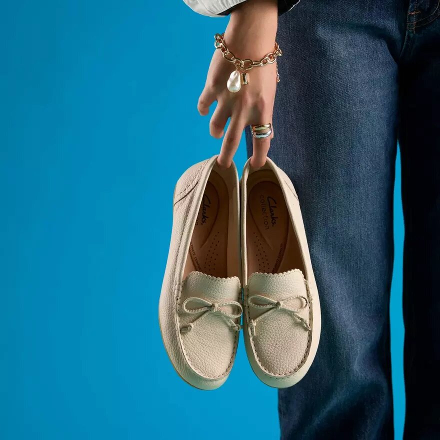 Womens Elliotte Sail Cream Leather Moccasins Womens Elliotte Sail Cream Leather Moccasins