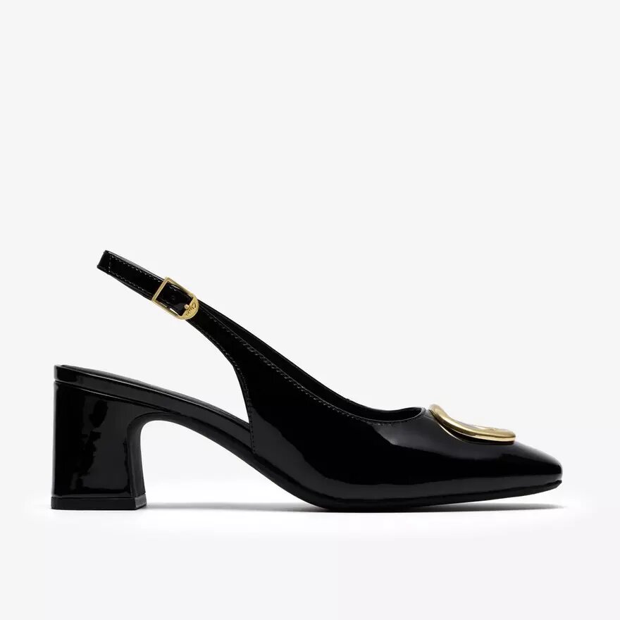 Womens Fernie Sling Black Patent Leather Court Shoes Womens Fernie Sling Black Patent Leather Court Shoes
