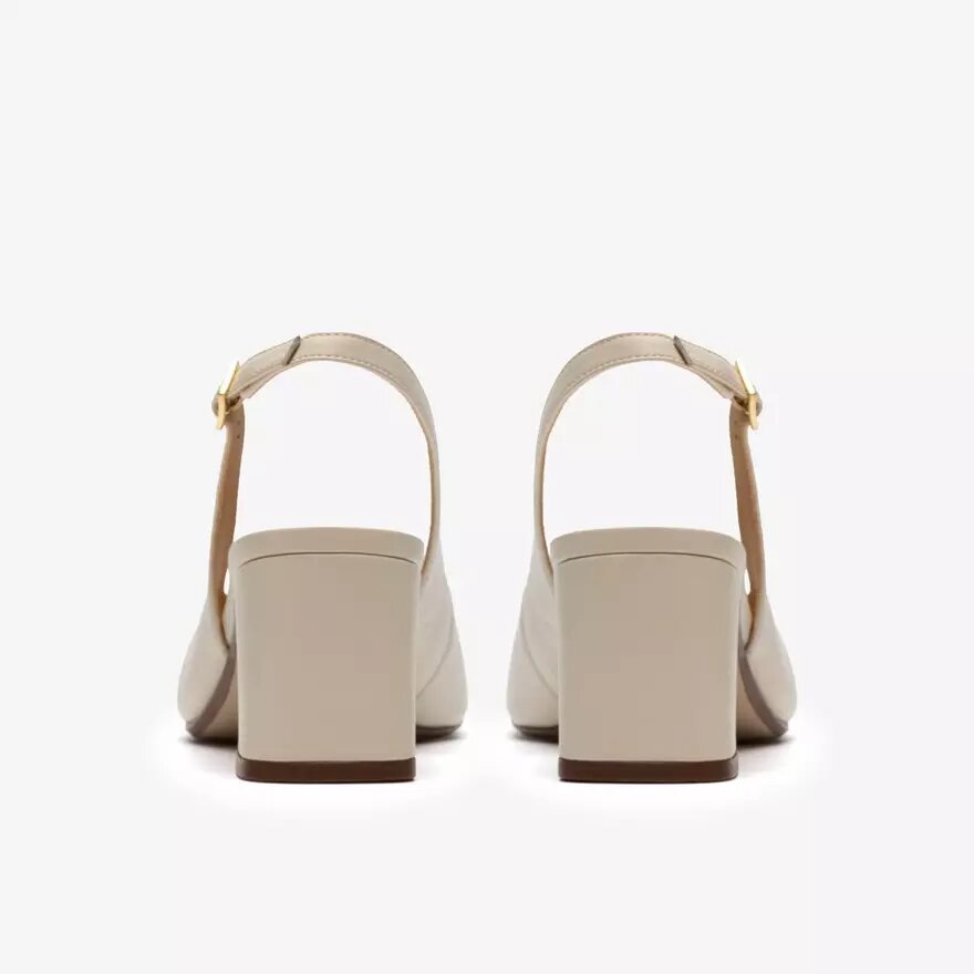 Womens Fernie Sling Cream Leather Court Shoes Womens Fernie Sling Cream Leather Court Shoes