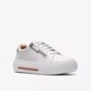 Womens Hollyrose Zip White Leather Sneakers