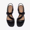 Womens Jaylan Sol Black Leather Heeled Sandals