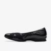 Womens Jazmynn Gem Black Leather  Flats