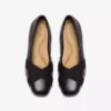 Womens Jazmynn Gem Black Leather  Flats