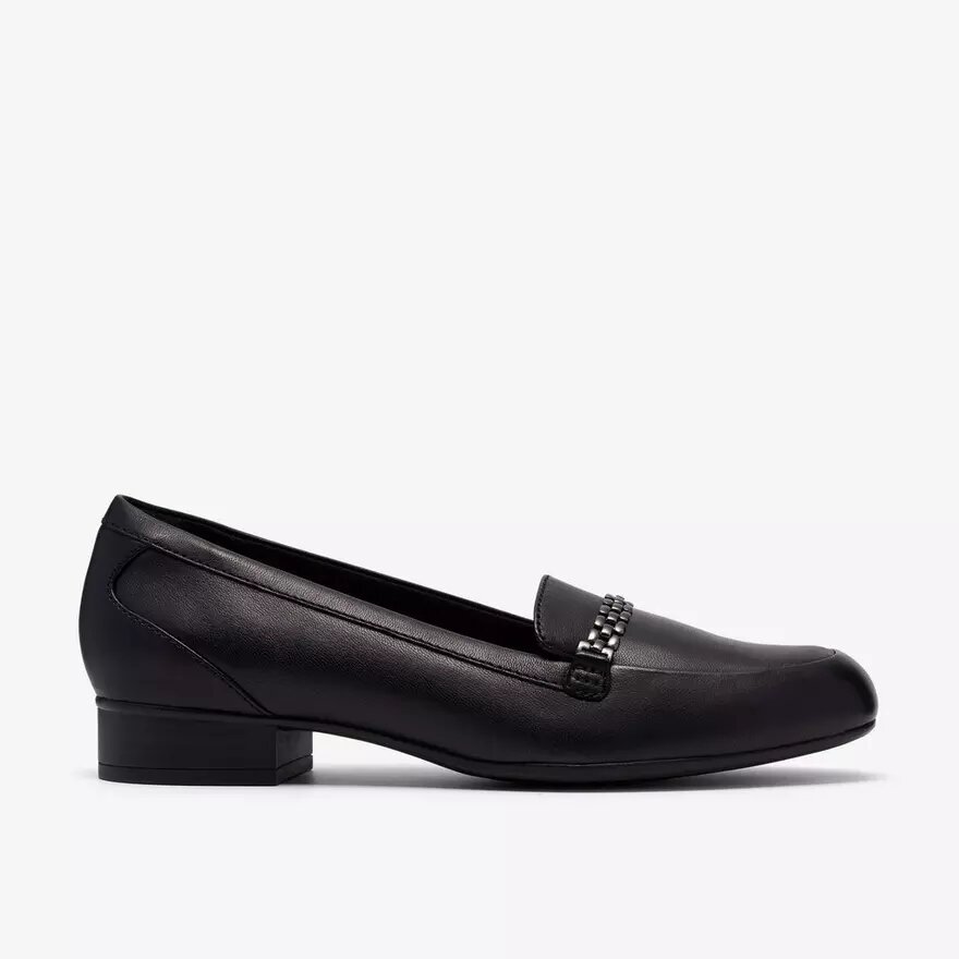 Womens Juliet Mia Black Leather Slip-Ons Womens Juliet Mia Black Leather Slip-Ons
