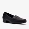 Womens Juliet Mia Black Leather Slip-Ons Womens Juliet Mia Black Leather Slip-Ons