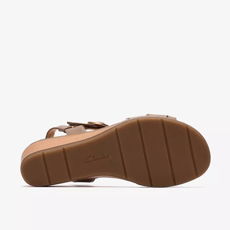 Womens Kacha Twist Taupe Combination Leather Wedges Us Womens Kacha Twist Taupe Combination Leather Wedges Us