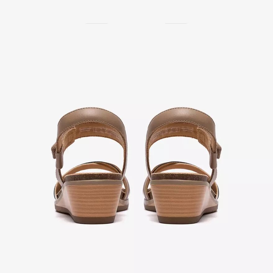 Womens Kacha Twist Taupe Combination Leather Wedges Us Womens Kacha Twist Taupe Combination Leather Wedges Us