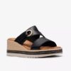 Womens Kidiki Cove Black Leather Wedges Womens Kidiki Cove Black Leather Wedges