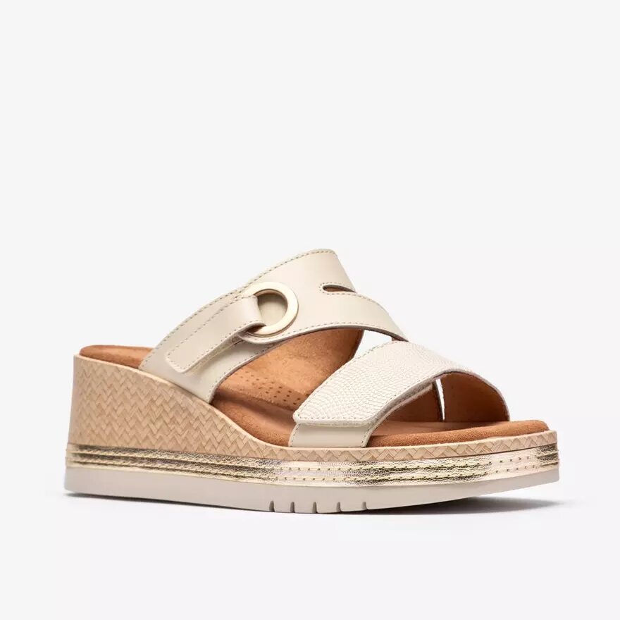 Womens Kidiki Cove Cream Leather Wedges Womens Kidiki Cove Cream Leather Wedges