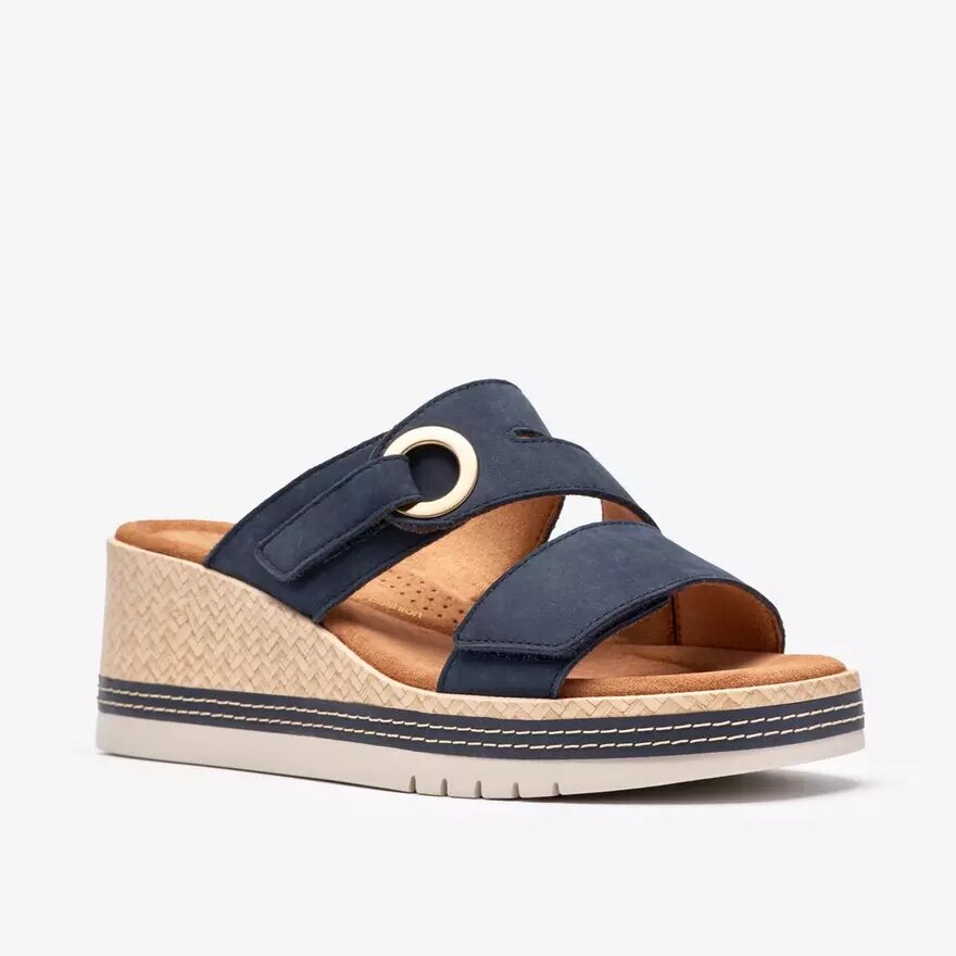 Womens Kidiki Cove Navy Nubuck Wedges Womens Kidiki Cove Navy Nubuck Wedges