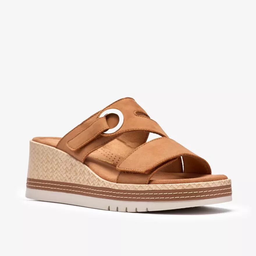 Womens Kidiki Cove Tan Nubuck Wedges Womens Kidiki Cove Tan Nubuck Wedges