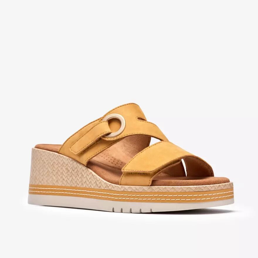 Womens Kidiki Cove Yellow Nubuck Wedges Womens Kidiki Cove Yellow Nubuck Wedges