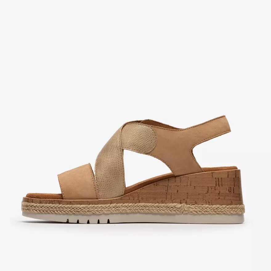 Womens Kidiki Sun Beige Combination Wedges Womens Kidiki Sun Beige Combination Wedges