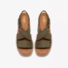 Womens Kidiki Sun Dark Olive Nubuck Wedges Womens Kidiki Sun Dark Olive Nubuck Wedges
