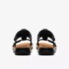 Womens Kitly Gem Black Leather Flat Sandals