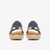 Womens Kitly Gem Denim Blue Leather Flat Sandals