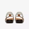 Womens Kitly Gem White Leather Flat Sandals