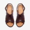 Womens Kymber Shine Dark Brown Leather Heeled Sandals Womens Kymber Shine Dark Brown Leather Heeled Sandals