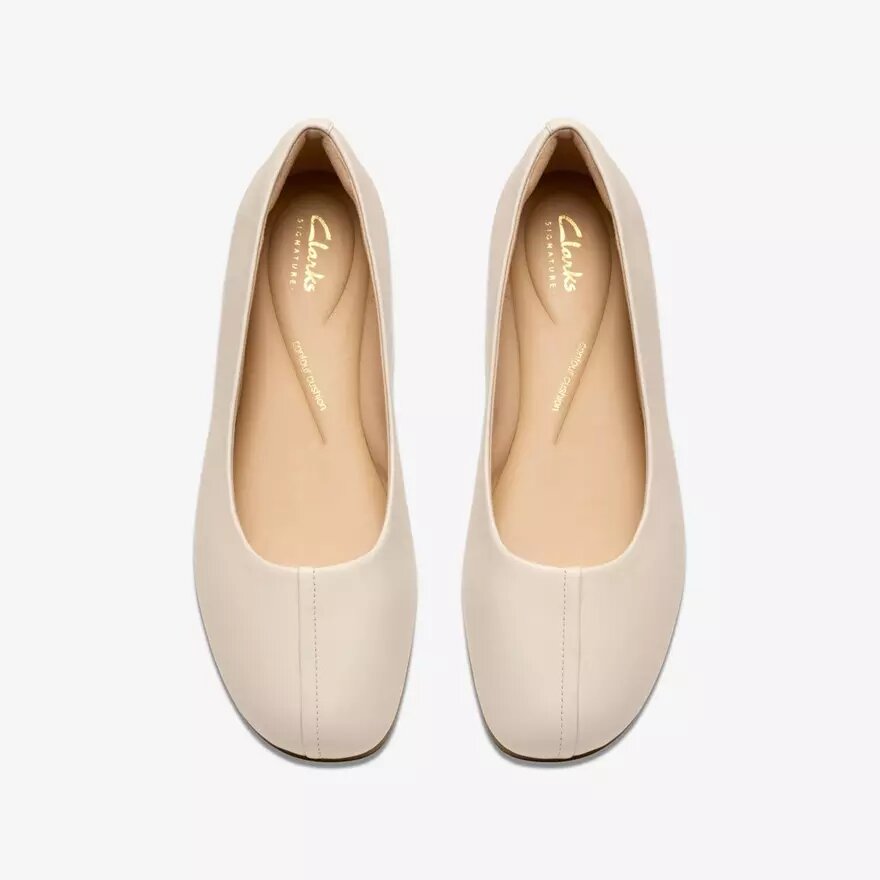 Womens Livia Lily Cream Leather Ballet Flats Womens Livia Lily Cream Leather Ballet Flats