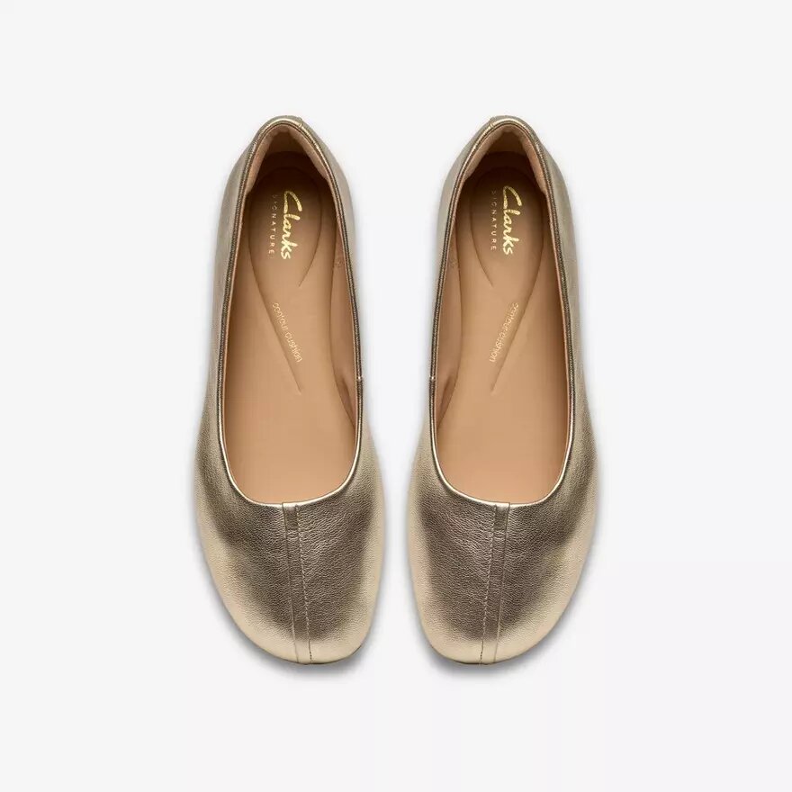 Womens Livia Lily Soft Gold Ballet Flats Womens Livia Lily Soft Gold Ballet Flats