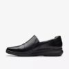 Womens Lynell Slip Black Leather Slip-Ons