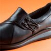 Womens Lynell Slip Black Leather Slip-Ons