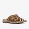Womens Maelynn Abby Tan Leather Flat Sandals
