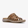 Womens Maelynn Abby Tan Leather Flat Sandals