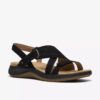 Womens Maelynn Gem Black Nubuck Flat Sandals Womens Maelynn Gem Black Nubuck Flat Sandals