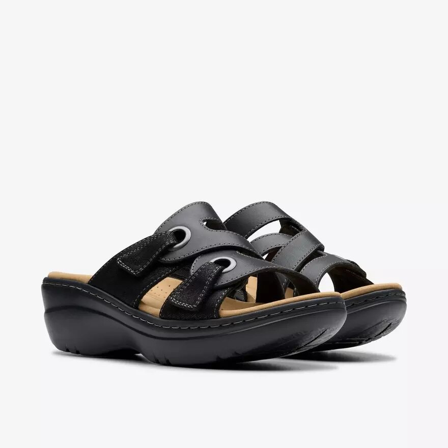 Womens Merliah2 Cove Black Leather Wedges Womens Merliah2 Cove Black Leather Wedges