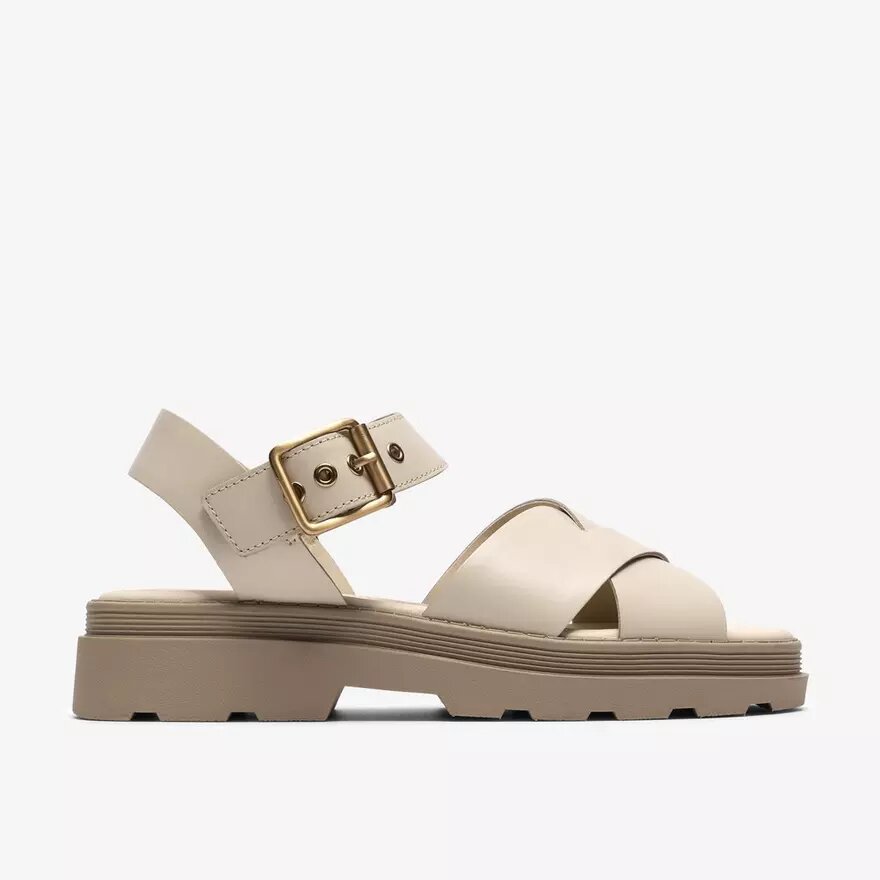 Womens Orinoco3 Cross Cream Leather Flat Sandals Womens Orinoco3 Cross Cream Leather Flat Sandals