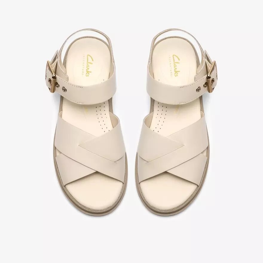 Womens Orinoco3 Cross Cream Leather Flat Sandals Womens Orinoco3 Cross Cream Leather Flat Sandals
