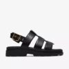 Womens Orinoco3 Strap Black Leather Flat Sandals