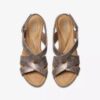 Womens Rose Style Taupe Metallic Wedges Womens Rose Style Taupe Metallic Wedges