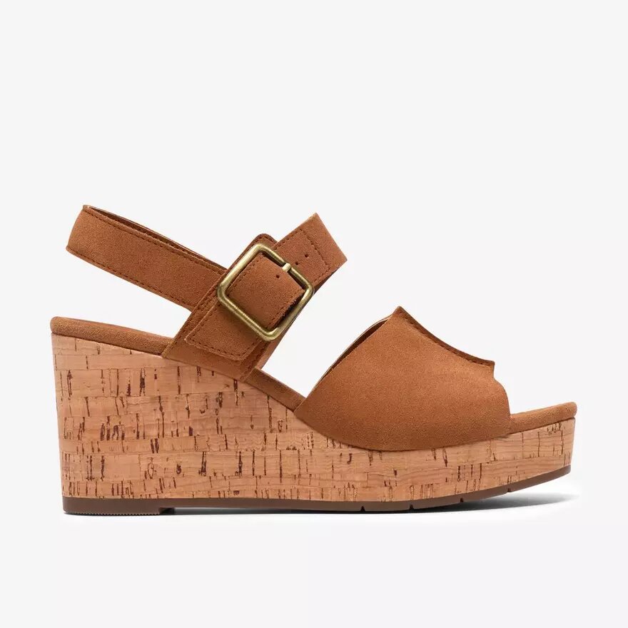 Womens Sabina Dream Tan Suede Wedges Womens Sabina Dream Tan Suede Wedges