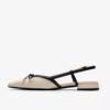 Womens Sensa15 Bow Cream Leather Sling Back