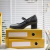 Womens Shaya Jane Black Leather Mary Janes Womens Shaya Jane Black Leather Mary Janes