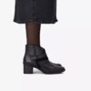 Womens Shaya Sky Black Leather Ankle Boots