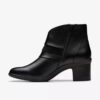 Womens Shaya Sky Black Leather Ankle Boots