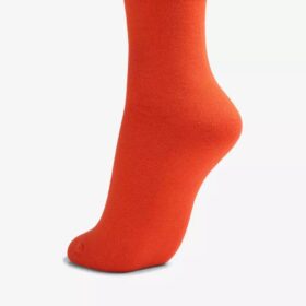 Womens Solid Dress Crew Orange Socks