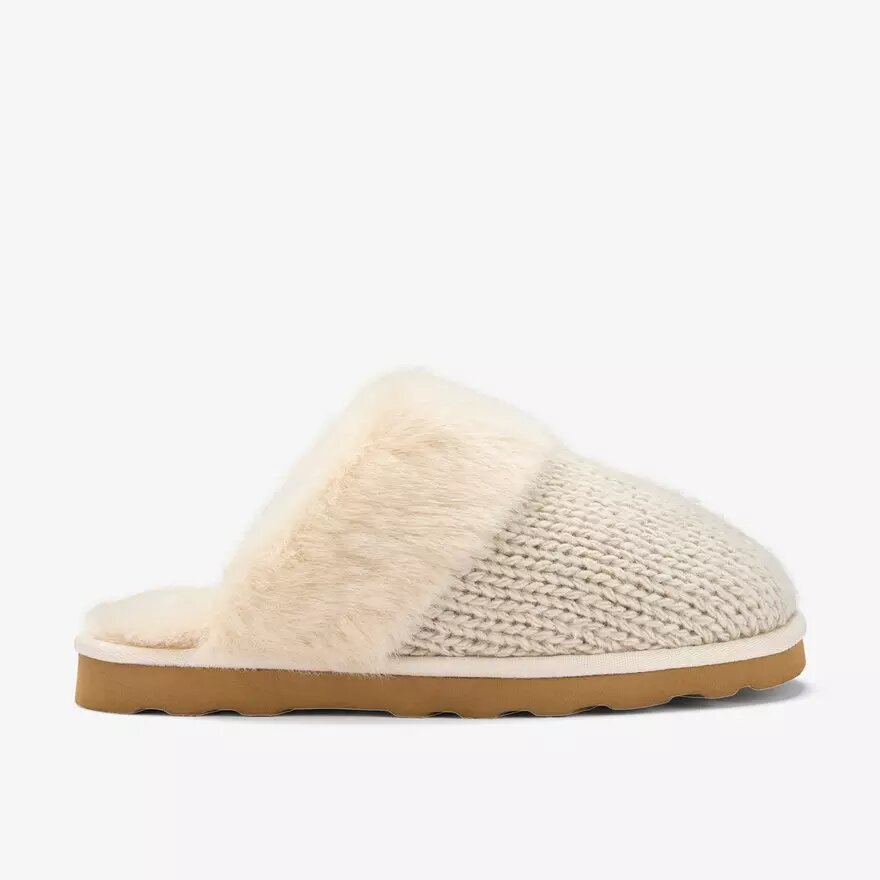 Womens Stockinette Khaki Slippers Womens Stockinette Khaki Slippers